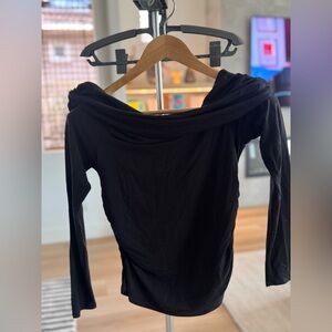 Reformation Black Off-Shoulder Bodysuit